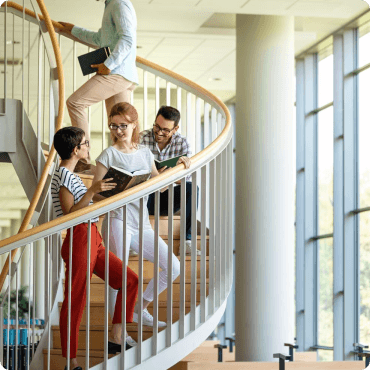 Students on staircase
